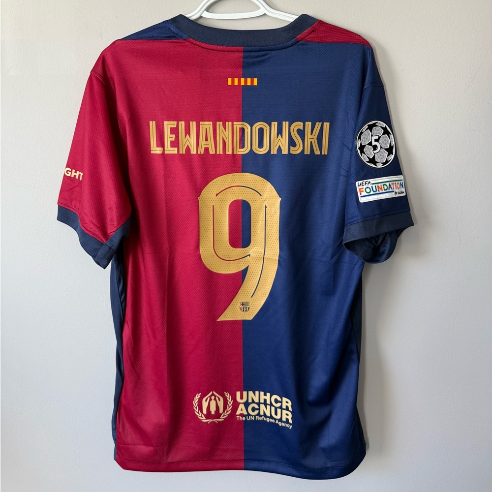 Robert Lewandowski FC Barcelona Champions League New Men’s Nike Soccer Jersey